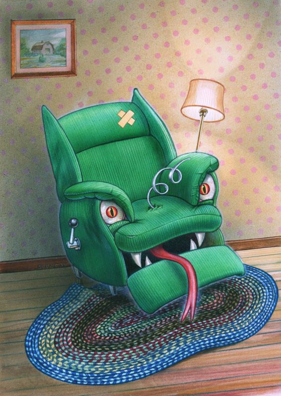 "Angry Boy Recliner"  Illustration