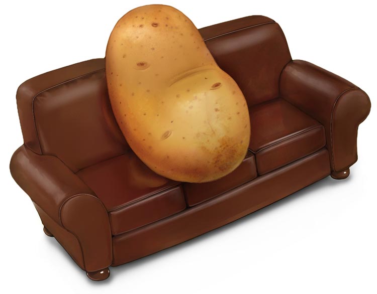 Illustration of "couch potato"